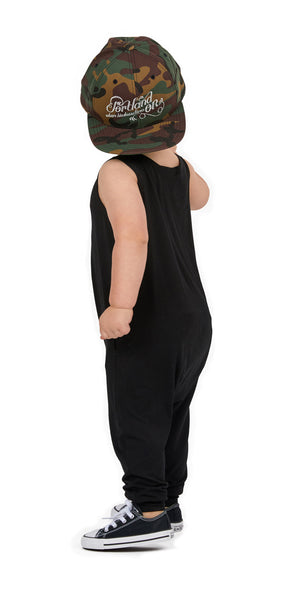 Momper Romper toddler kid mini onepiece in black.